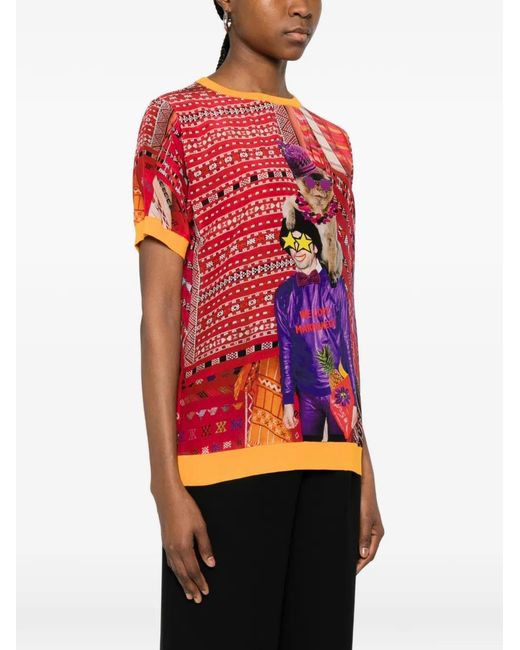 The Artistylist Red Graphic-Print T-Shirt