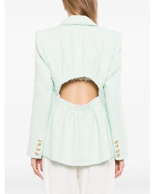 Aje. White Danielle Bouclé Jacket