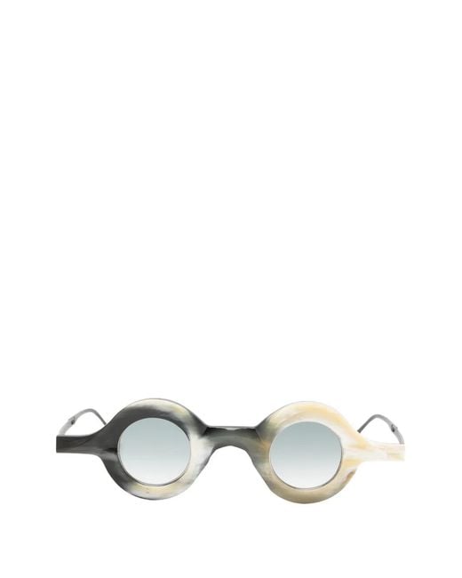 Rigards White Round-Frame Sunglasses