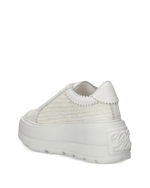 Casadei White Nexus Textured Platform Sneakers