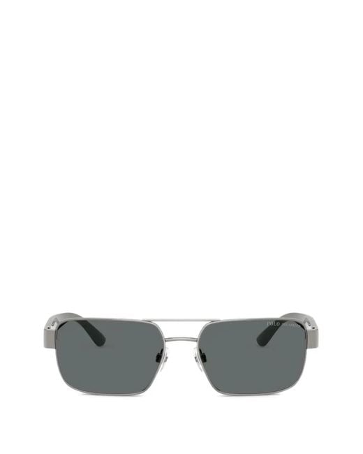 Polo Ralph Lauren Gray Rectangle-Frame Sunglasses for men