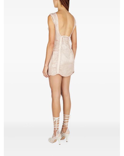 Isa Boulder Bodyweb Mini-Jurk in het White