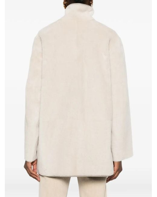 Simonetta Ravizza White Reversible Shearling Coat