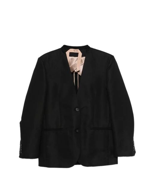 N°21 Black Button Woven Jacket