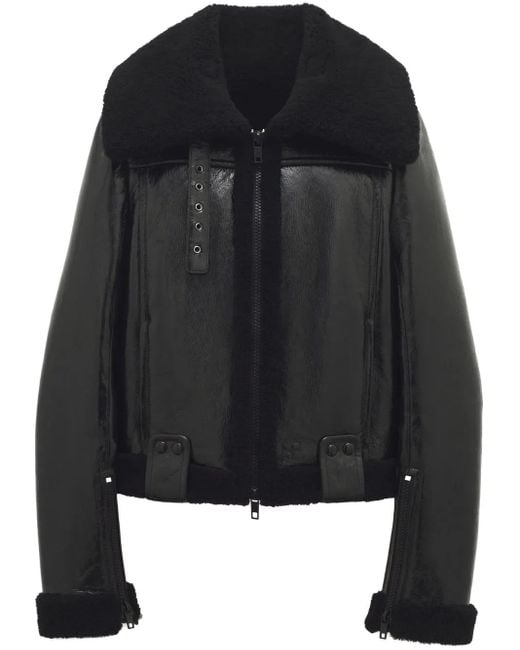 Courreges シアリング パイロットジャケット Black