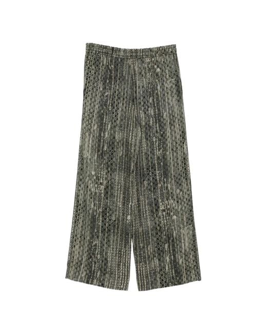Ziggy Chen Green Abstract-Print Drawstring Trousers