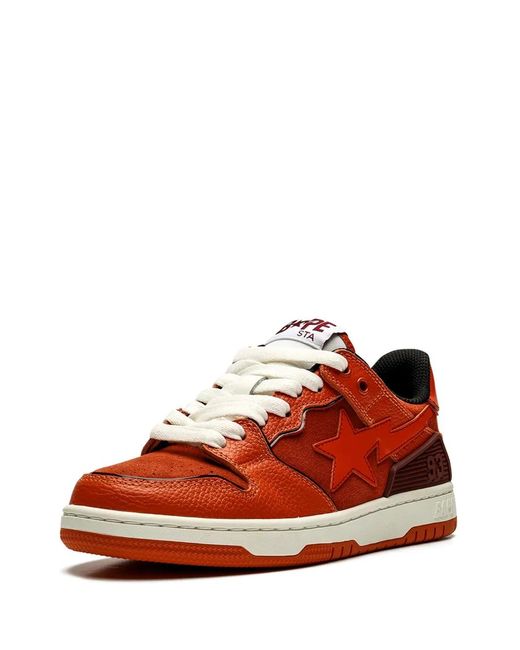 A Bathing Ape Red Sneakers Mit Logo-Patch