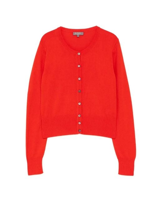 N.Peal Cashmere Red Ivy Cropped Cashmere Cardigan