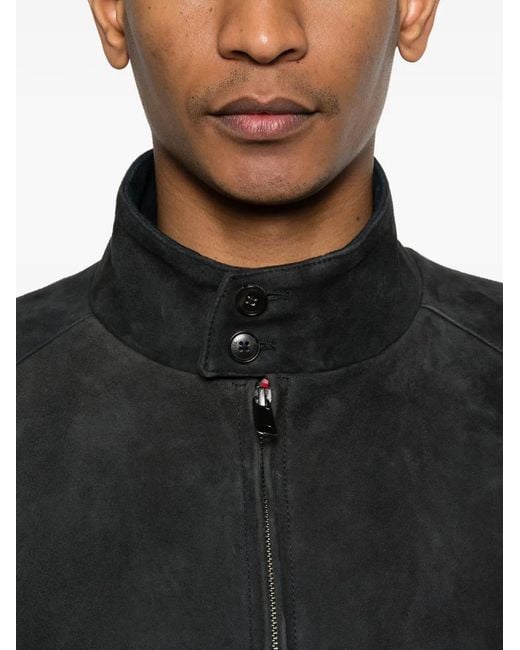Baracuta Black Zip-Up Suede Jacket for men