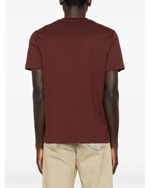 Sandro Red Cotton Crochet Flower T-Shirt for men