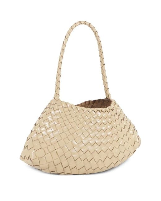 Dragon Diffusion Natural Woven-Leather Shoulder Bag
