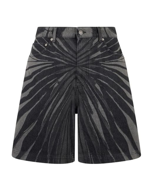 Roberto Cavalli Gray Denim Shorts for men