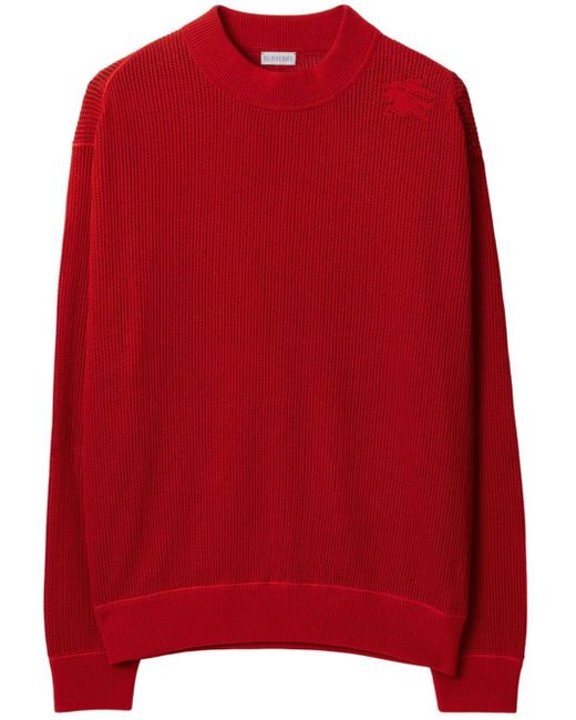 Burberry Red Ekd Mesh-knit Jumper for men