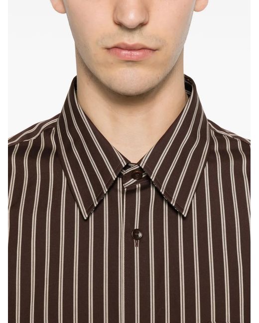 Sandro Brown Striped Long-Sleeve Shirt for men