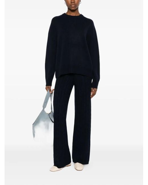 Soft Goat Black Cable Knit Pant Wide Leg