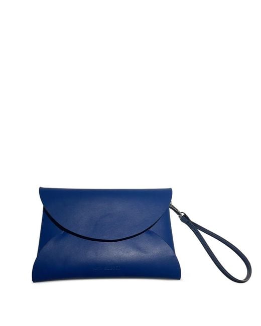 Kata Szegedi Blue Nappa Leather Clutch Bag