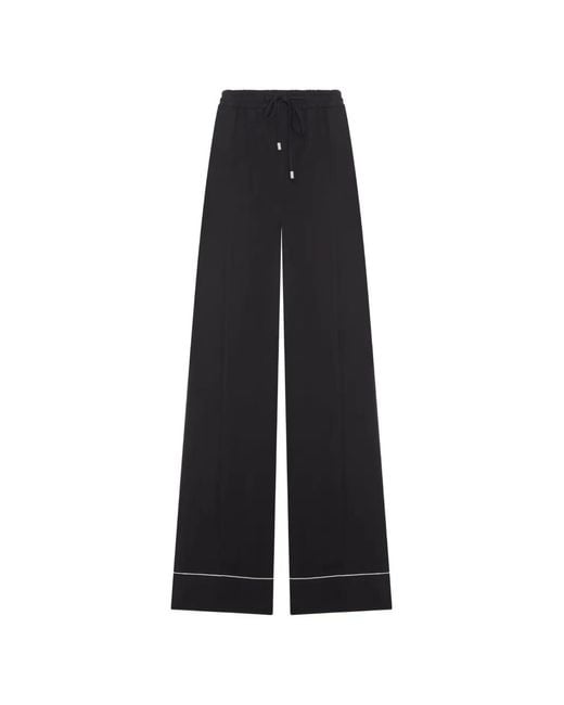 Sportmax Black Drawstring Piped Trousers