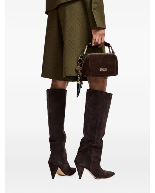 Essentiel Antwerp Brown Pointed-Toe Slouched Knee-High Boots