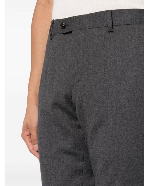 Lardini Gray Pressed-crease Mélange Tailored Trousers for men