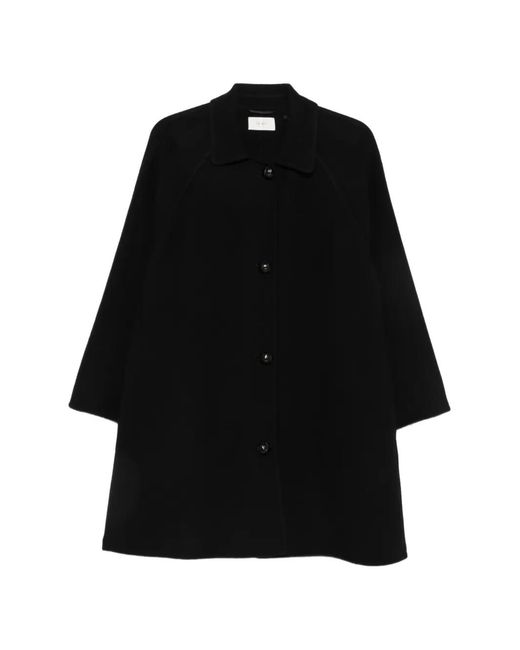The Row Black Single-Breasted Wool Coat