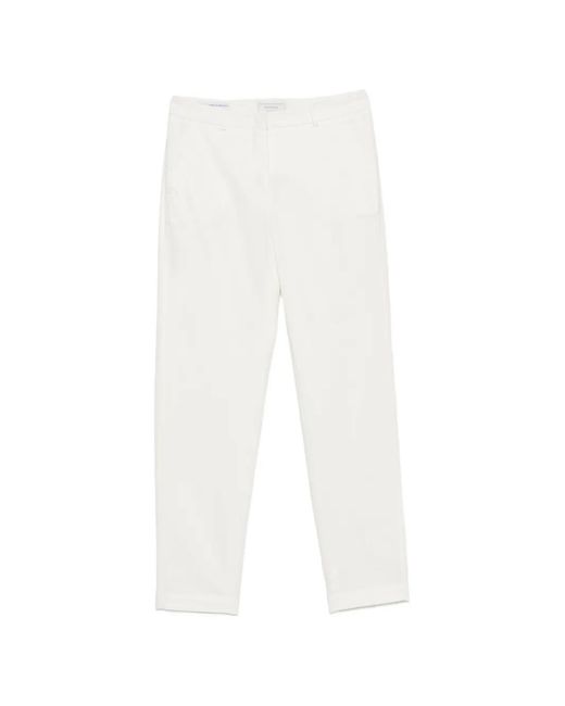 Peserico White Straight-Leg Tailored Trousers