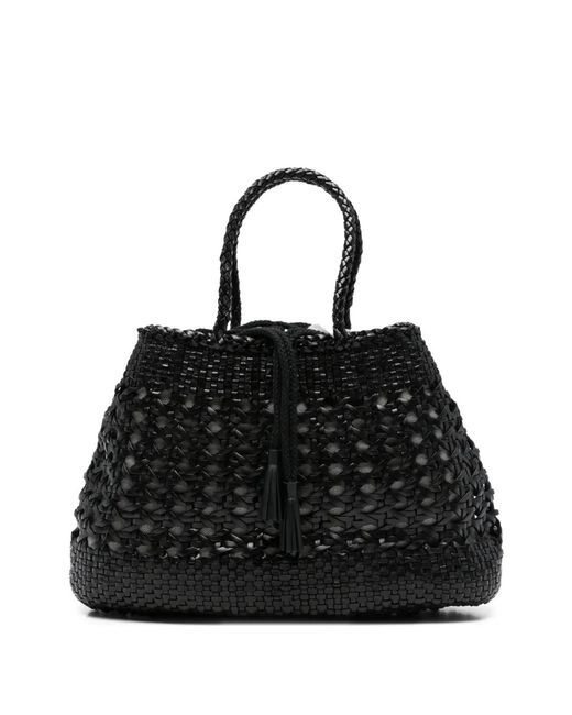 Dragon Diffusion Black Sac Cabas Santa Cano À Design Tressé