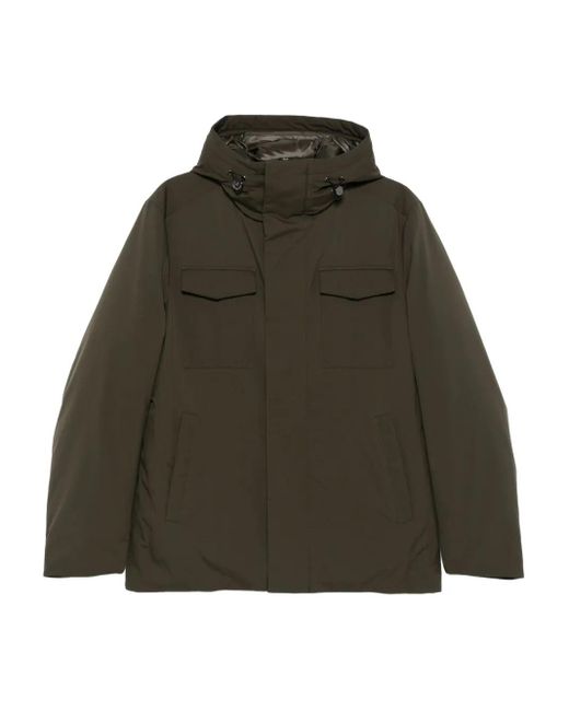 Montecore Green Hooded Flap-Pocket Jacket for men