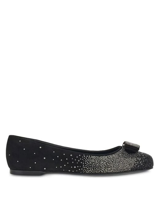 Ferragamo Black Ferragamo Vara Bow Ballerina Shoes