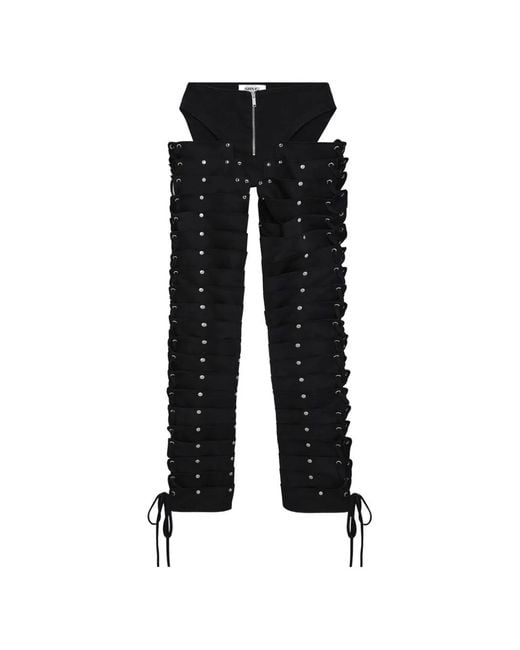 SRVC Studio Black Ronin Studded Lace-Up Trousers