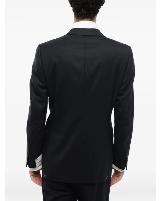 Corneliani Black Single-Breasted Wool Blazer for men