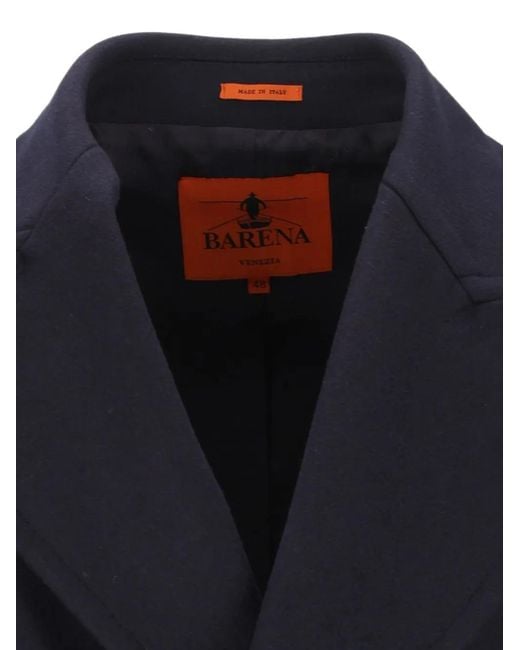 Barena Blue Double-Breasted Coat for men