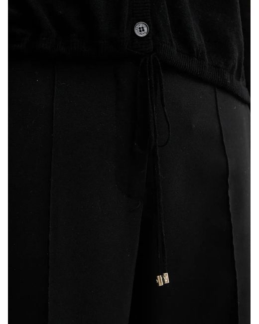 Patrizia Pepe Black Semi-Sheer Cardigan