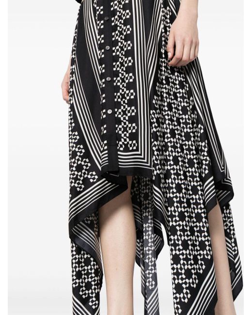 Jonathan Simkhai Gray Abrielle Geometric-print Midi Dress
