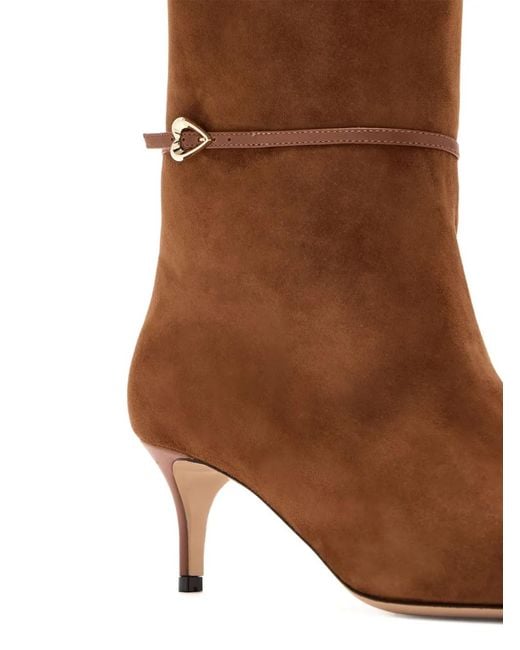 Andrea Wazen Brown 55Mm Laila Suede Knee-High Boots