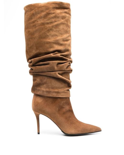 ruched stiletto boots