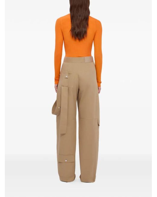 MSGM Natural Pantalon À Détail De Poches