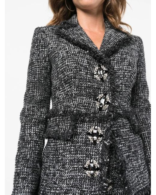 Blazer De Tweed Con Cinturón Philipp Plein de color Black