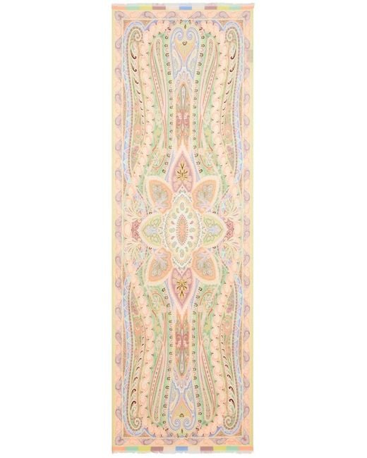 Etro Natural Paisley-Print Scarf