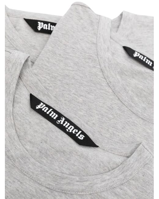 Palm Angels White Round-Neck Short-Sleeve T-Shirt (Pack Of Three) for men