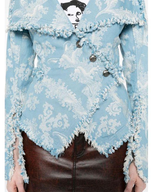 Vivienne Westwood Blue Worth More Fringed Jacket