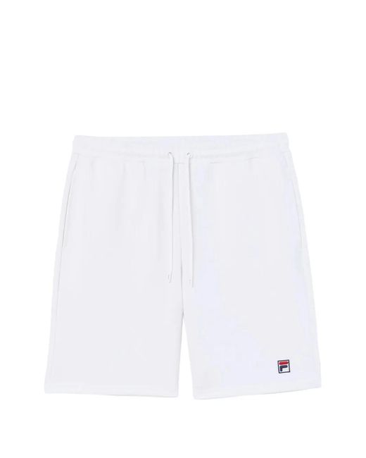 Fila White Dominico Logo-Embroidered Shorts for men