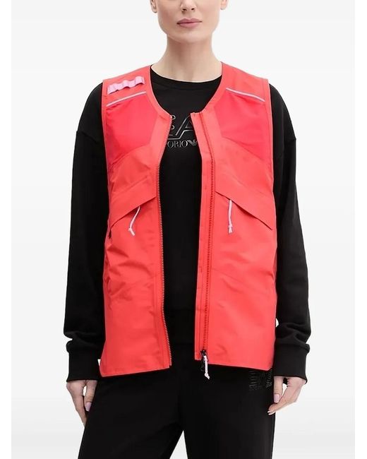 Peak Performance Red Zip-Front Panelled Gilet
