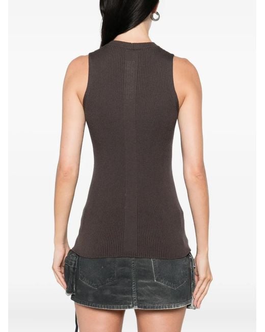 Rick Owens White Fine-Ribbed Tank Top