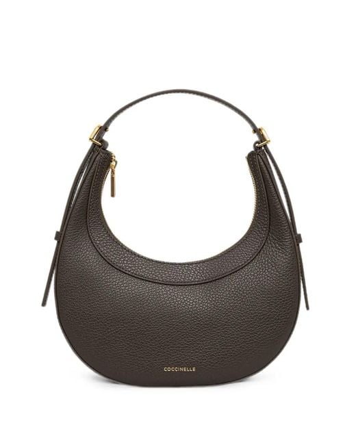 Coccinelle Gray Mini Whisper Leather Shoulder Bag