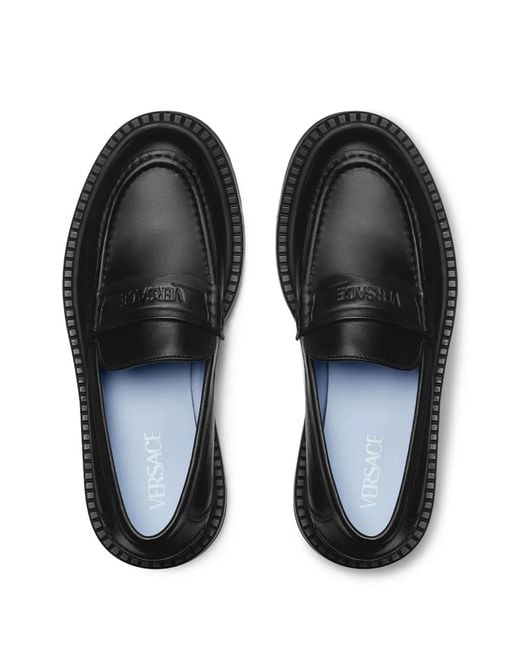 Versace Black Adriano Loafers for men
