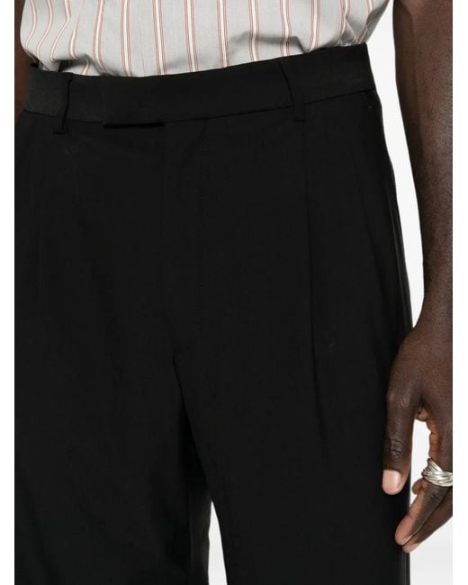Karl Lagerfeld Black Pleated Wide-Leg Trousers for men