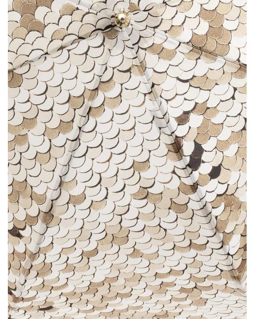 Moschino Natural Sequin-Print Umbrella