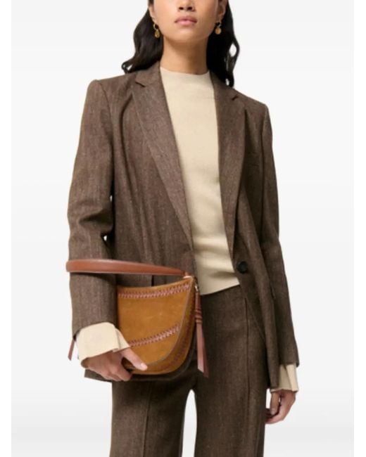 Vanessa Bruno Brown Single-Breasted Blazer