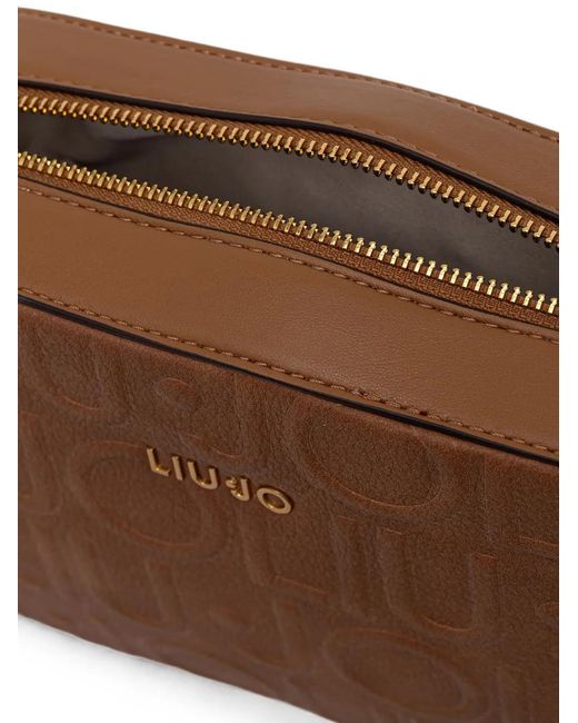 Liu Jo Brown Medium Logo-Embossed Cross Body Bag