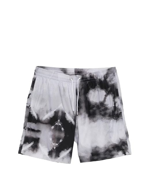 Sergio Tacchini Gray Sansevero Tie-Dye Shorts for men